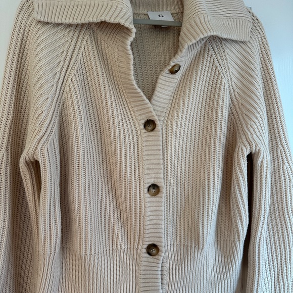 Women's Cream Cardigan Sweater - Picture 2 of 6